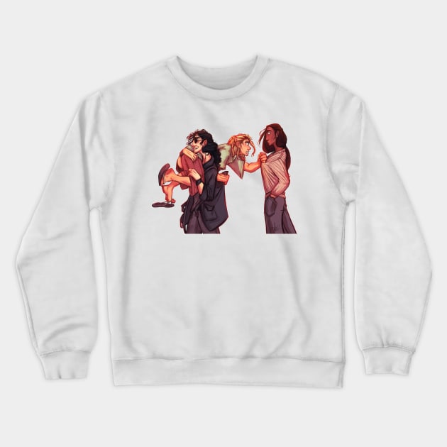 Sloan and her... evil henchmen? Crewneck Sweatshirt by CrossRoadArt